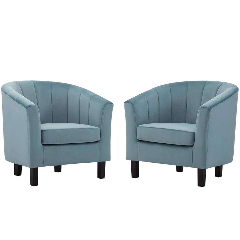 Modway Prospect Channel Tufted Performance Velvet Armchair Set of 2 | Armchairs | Modishstore-4
