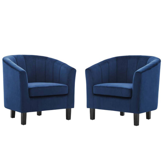 Modway Prospect Channel Tufted Performance Velvet Armchair Set of 2 | Armchairs | Modishstore-5