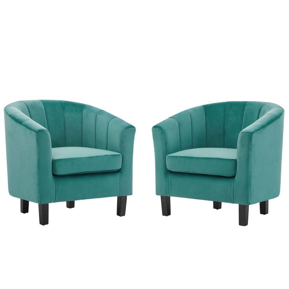 Modway Prospect Channel Tufted Performance Velvet Armchair Set of 2 | Armchairs | Modishstore-6