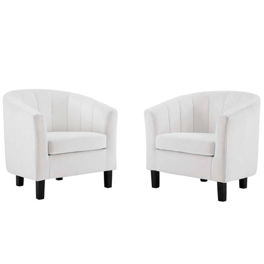 Modway Prospect Channel Tufted Performance Velvet Armchair Set of 2 | Armchairs | Modishstore-7
