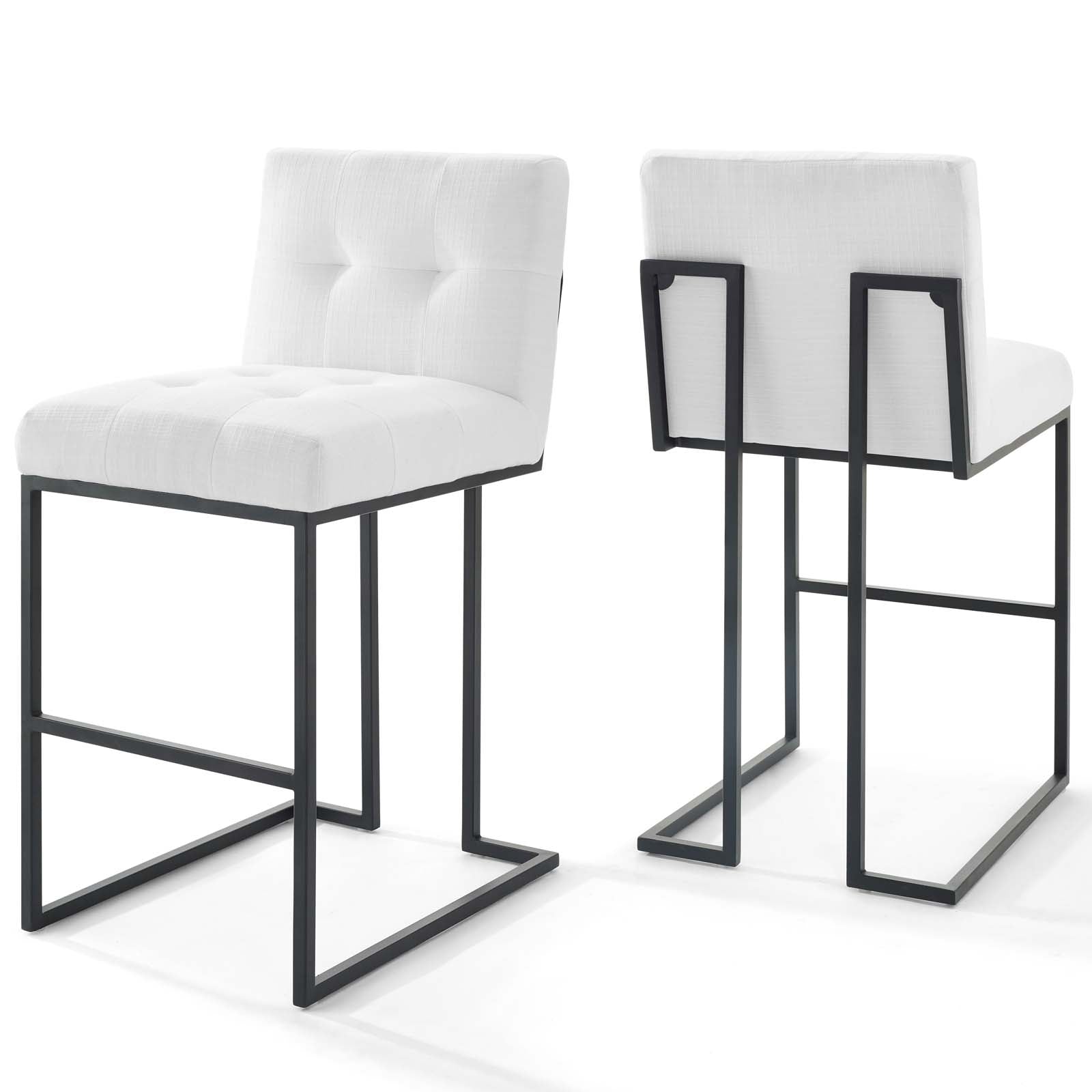 Privy Black Stainless Steel Upholstered Fabric Bar Stool Set of 2 By Modway - EEI-4159 | Bar Stools | Modishstore - 2