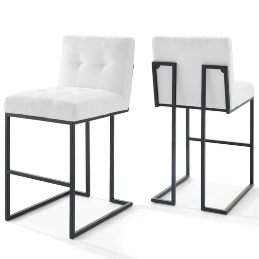 Privy Black Stainless Steel Upholstered Fabric Bar Stool Set of 2 By Modway - EEI-4159 | Bar Stools | Modishstore - 2