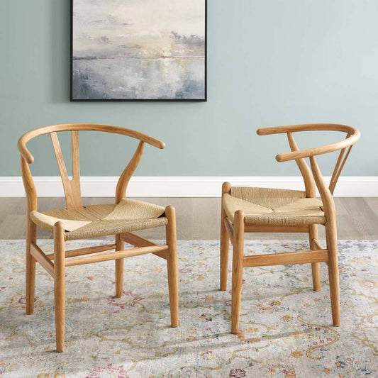 Modway Amish Wood Dining Armchair Set of 2 | Dining Chairs