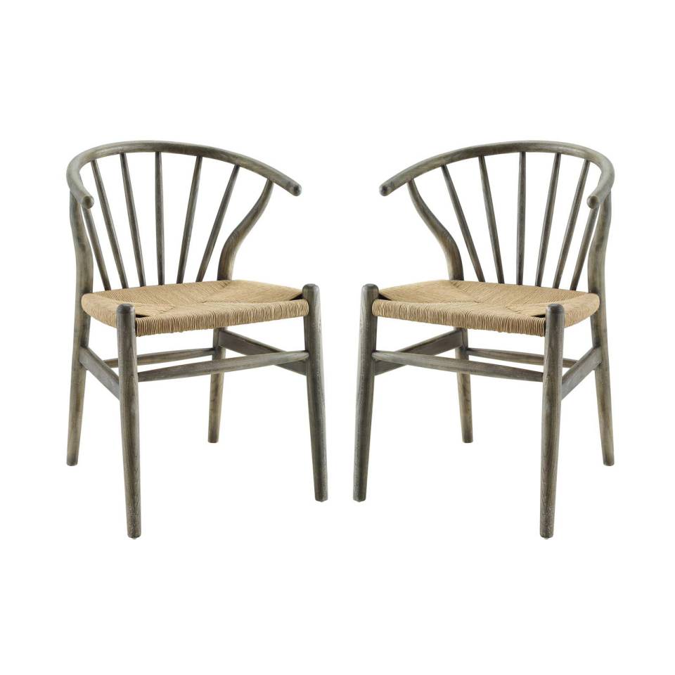 Modway Flourish Spindle Wood Dining Side Chair Set of 2 | Side Chairs | 