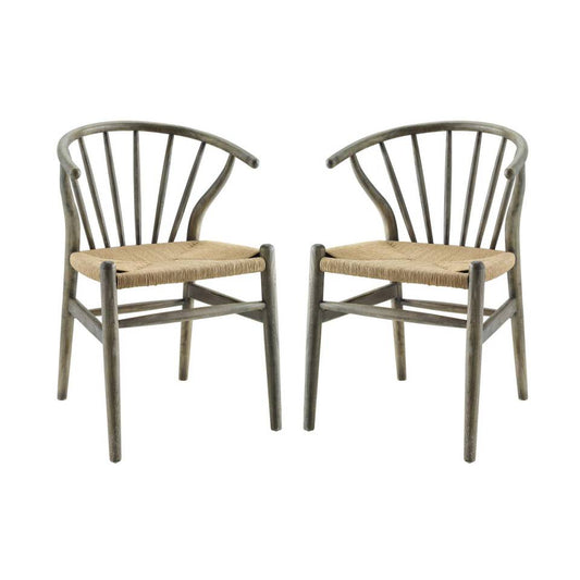 Modway Flourish Spindle Wood Dining Side Chair Set of 2 | Side Chairs | 