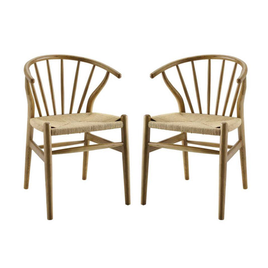 Modway Flourish Spindle Wood Dining Side Chair Set of 2 | Side Chairs | 