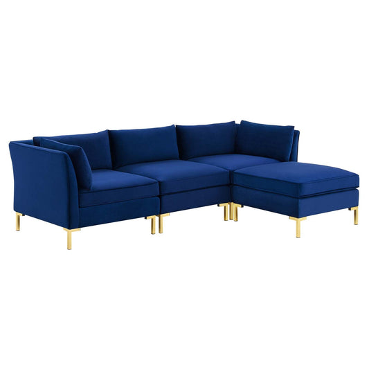 Modway Ardent 4-Piece Performance Velvet Sectional Sofa | Sofas | 