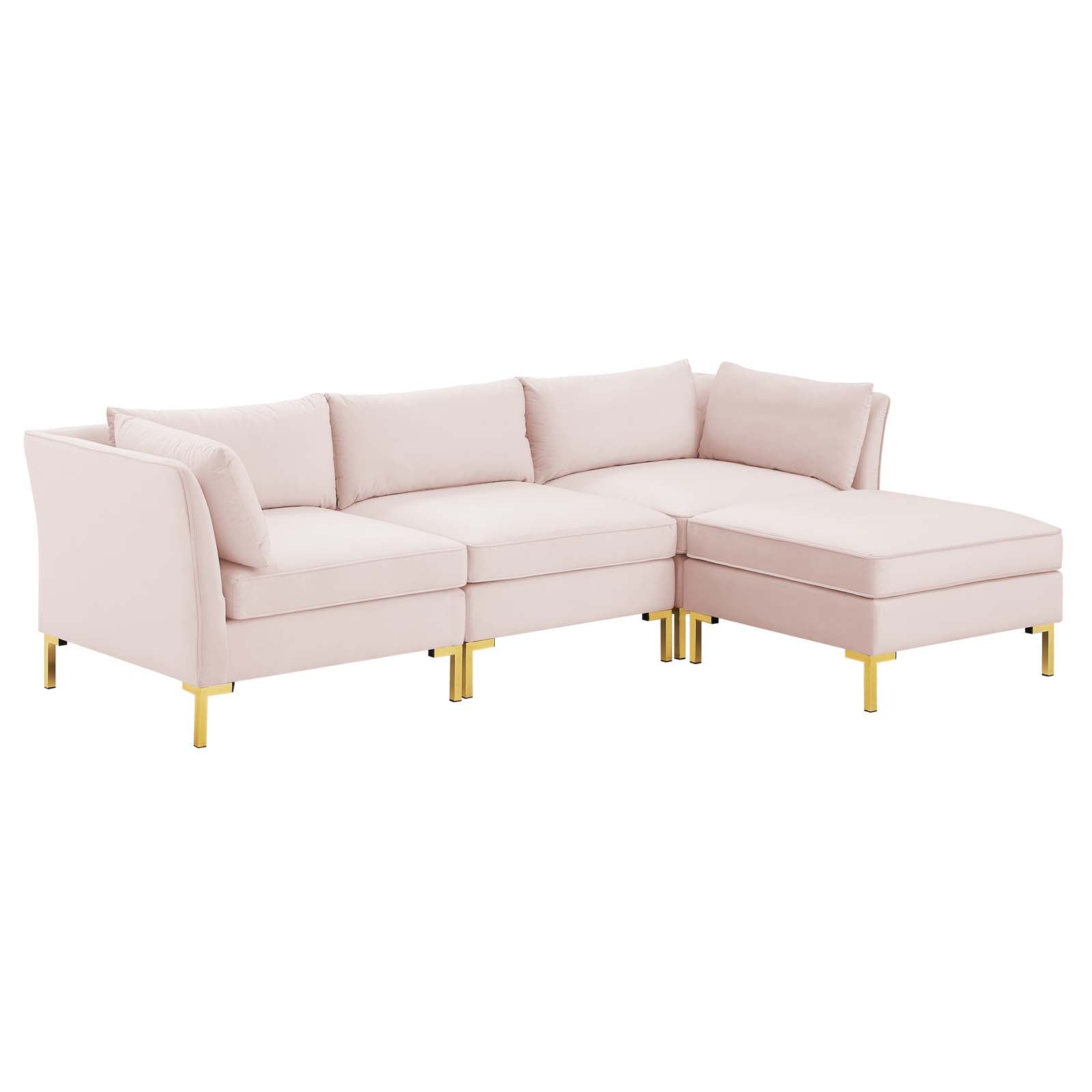 Modway Ardent 4-Piece Performance Velvet Sectional Sofa | Sofas | 