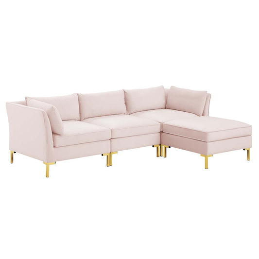 Modway Ardent 4-Piece Performance Velvet Sectional Sofa | Sofas | 