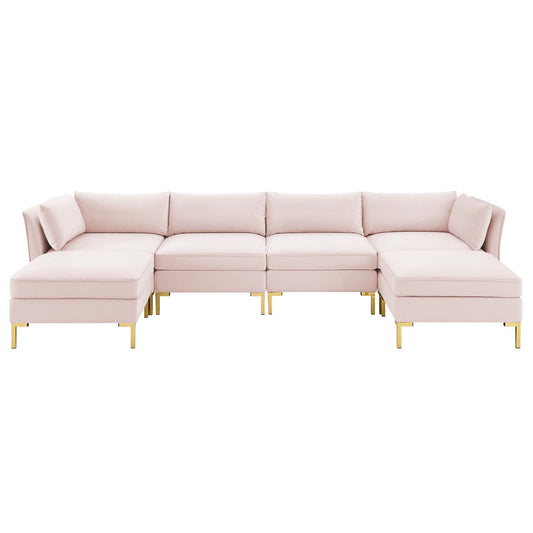 Modway Ardent 6-Piece Performance Velvet Sectional Sofa | Sofas | 
