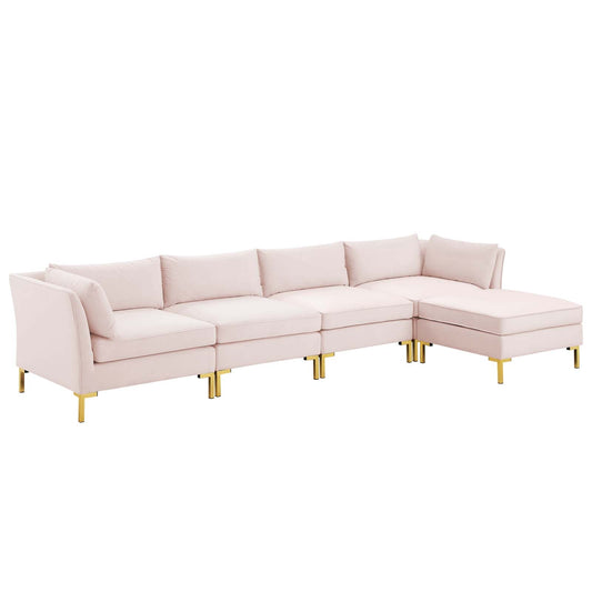 Modway Ardent 5-Piece Performance Velvet Sectional Sofa | Sofas | 
