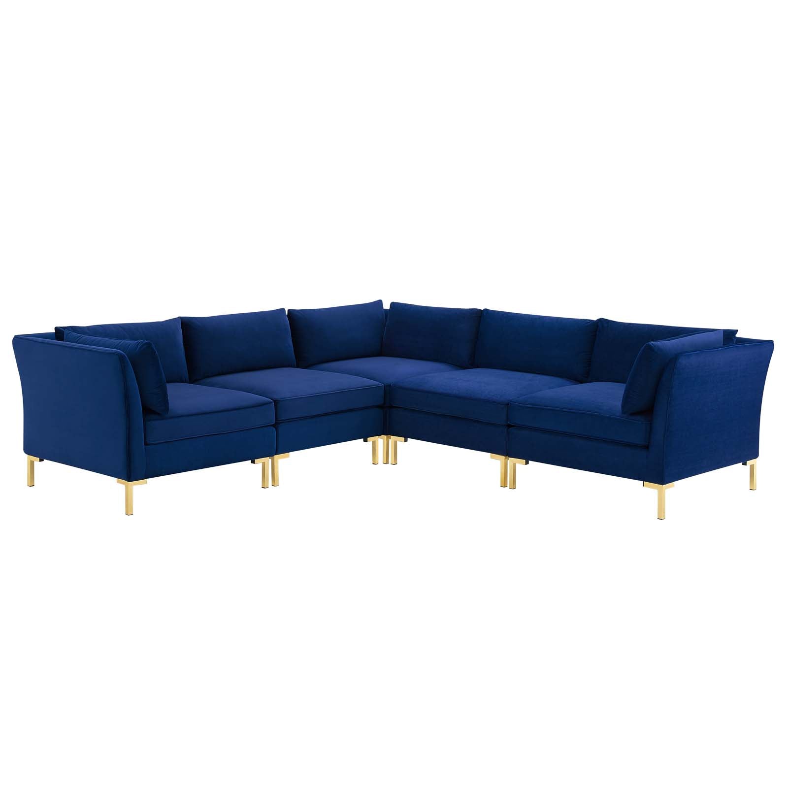 Modway Ardent 5-Piece Performance Velvet Sectional Sofa | Sofas | 