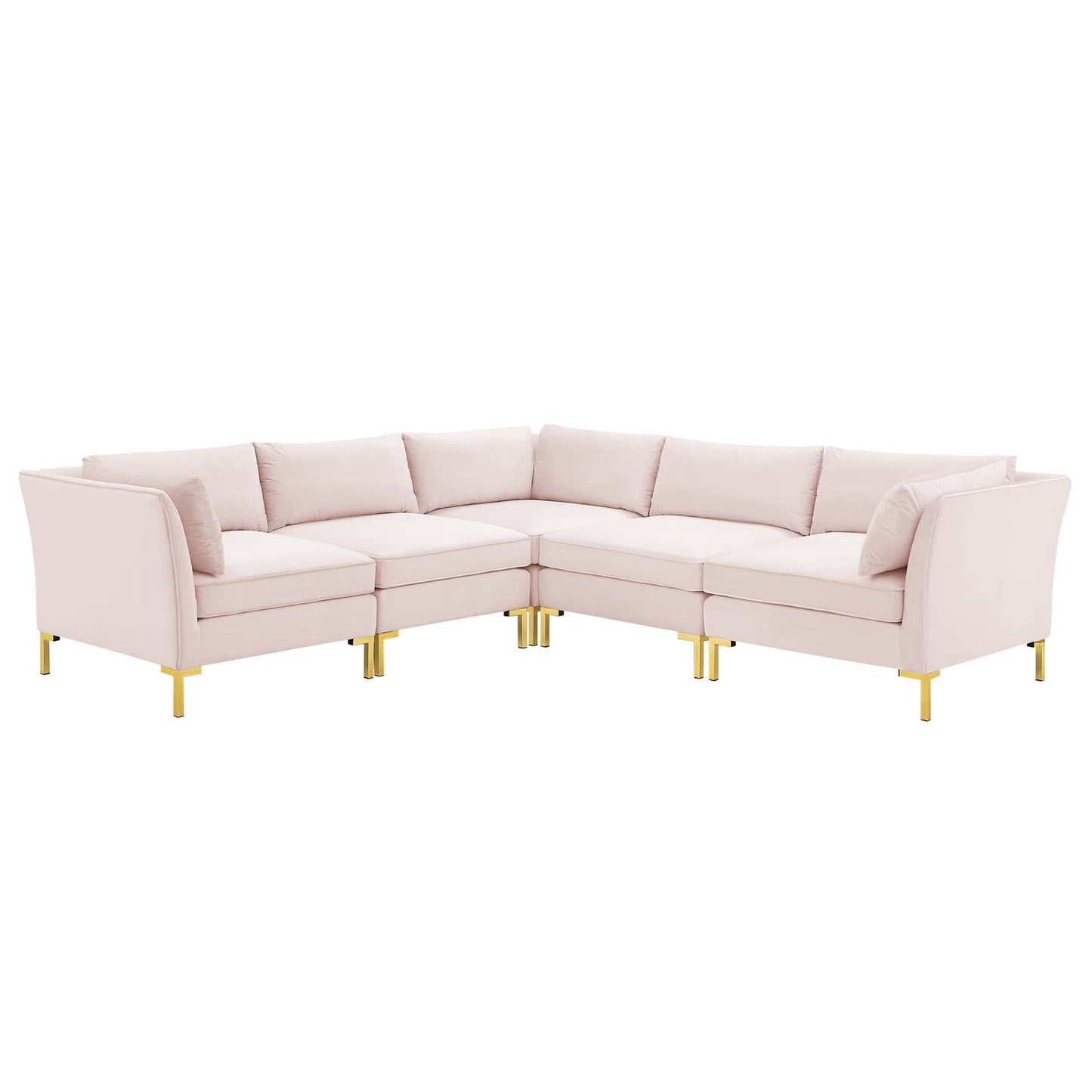 Modway Ardent 5-Piece Performance Velvet Sectional Sofa | Sofas | 