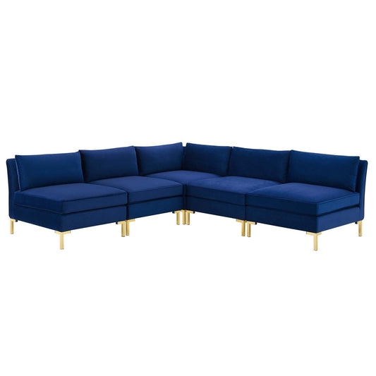 Modway Ardent 5-Piece Performance Velvet Sectional Sofa | Sofas | 