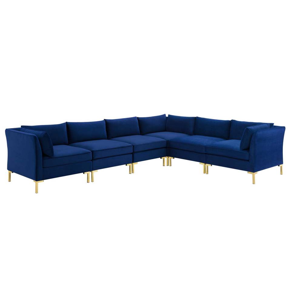Modway Ardent 6-Piece Performance Velvet Sectional Sofa | Sofas | 