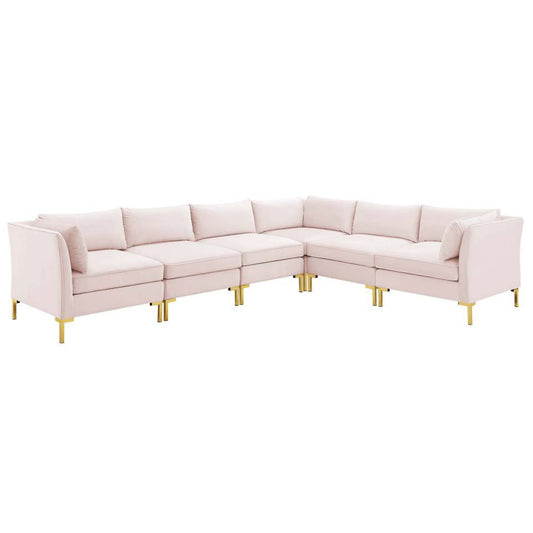 Modway Ardent 6-Piece Performance Velvet Sectional Sofa | Sofas | 