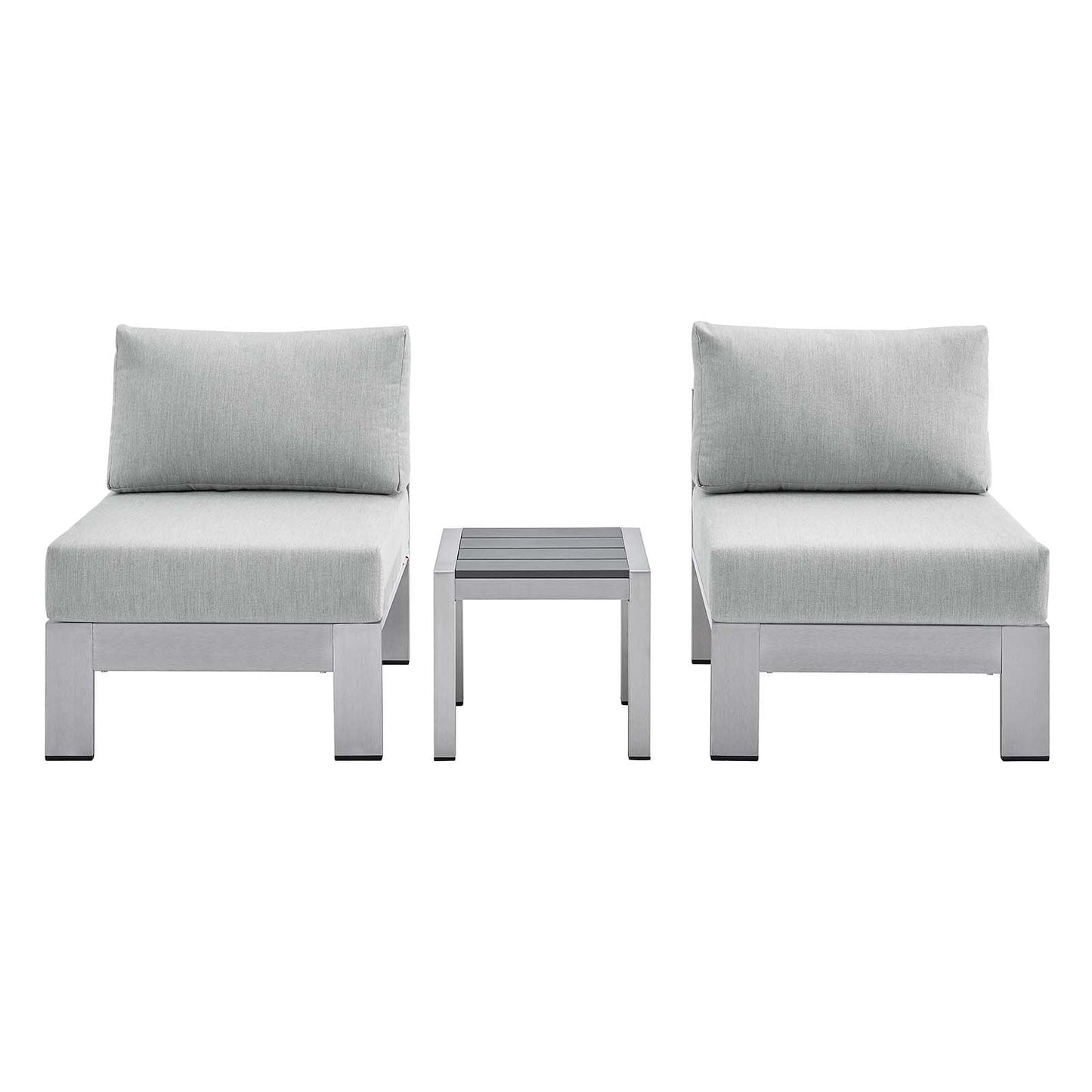Modway Shore Sunbrella® Fabric Outdoor Patio Aluminum 3 Piece Set | Outdoor Sofas, Loveseats & Sectionals | Modishstore