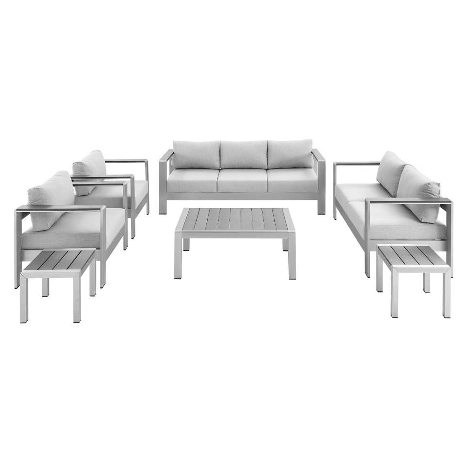 Modway Shore Sunbrella® Fabric Outdoor Patio Aluminum 7 Piece Set | Outdoor Sofas, Loveseats & Sectionals | Modishstore