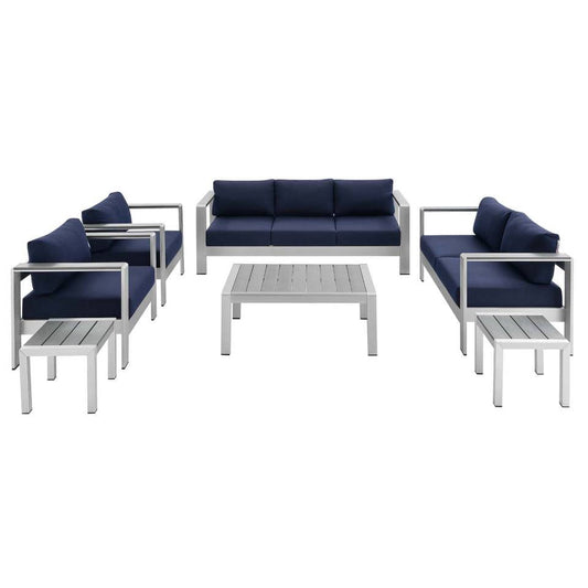 Modway Shore Sunbrella® Fabric Outdoor Patio Aluminum 7 Piece Set | Outdoor Sofas, Loveseats & Sectionals | Modishstore-2