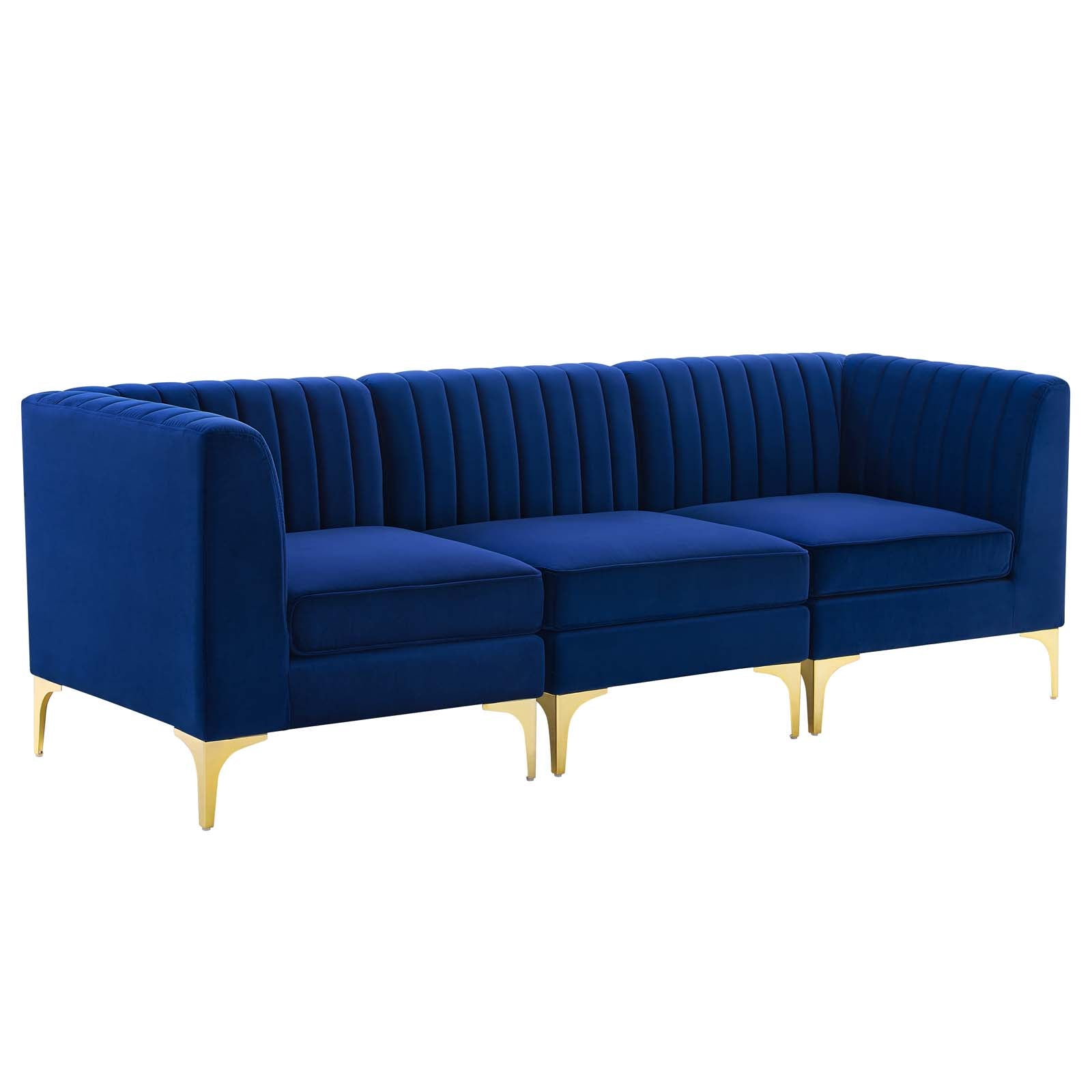 Modway Triumph Channel Tufted Performance Velvet 	3-Seater Sofa | Sofas | Modishstore-2
