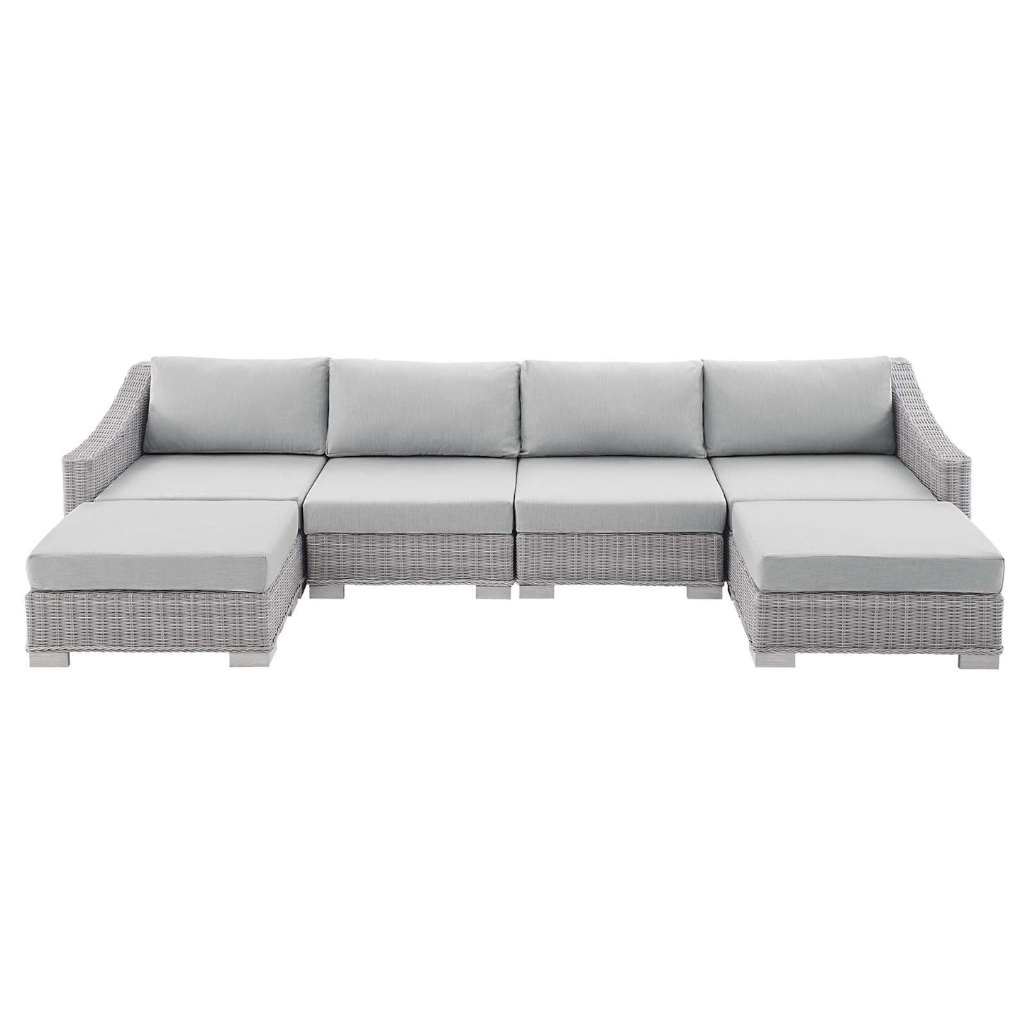 Modway Conway Sunbrella® Outdoor Patio Wicker Rattan 6-Piece Furniture Set | Outdoor Sofas, Loveseats & Sectionals