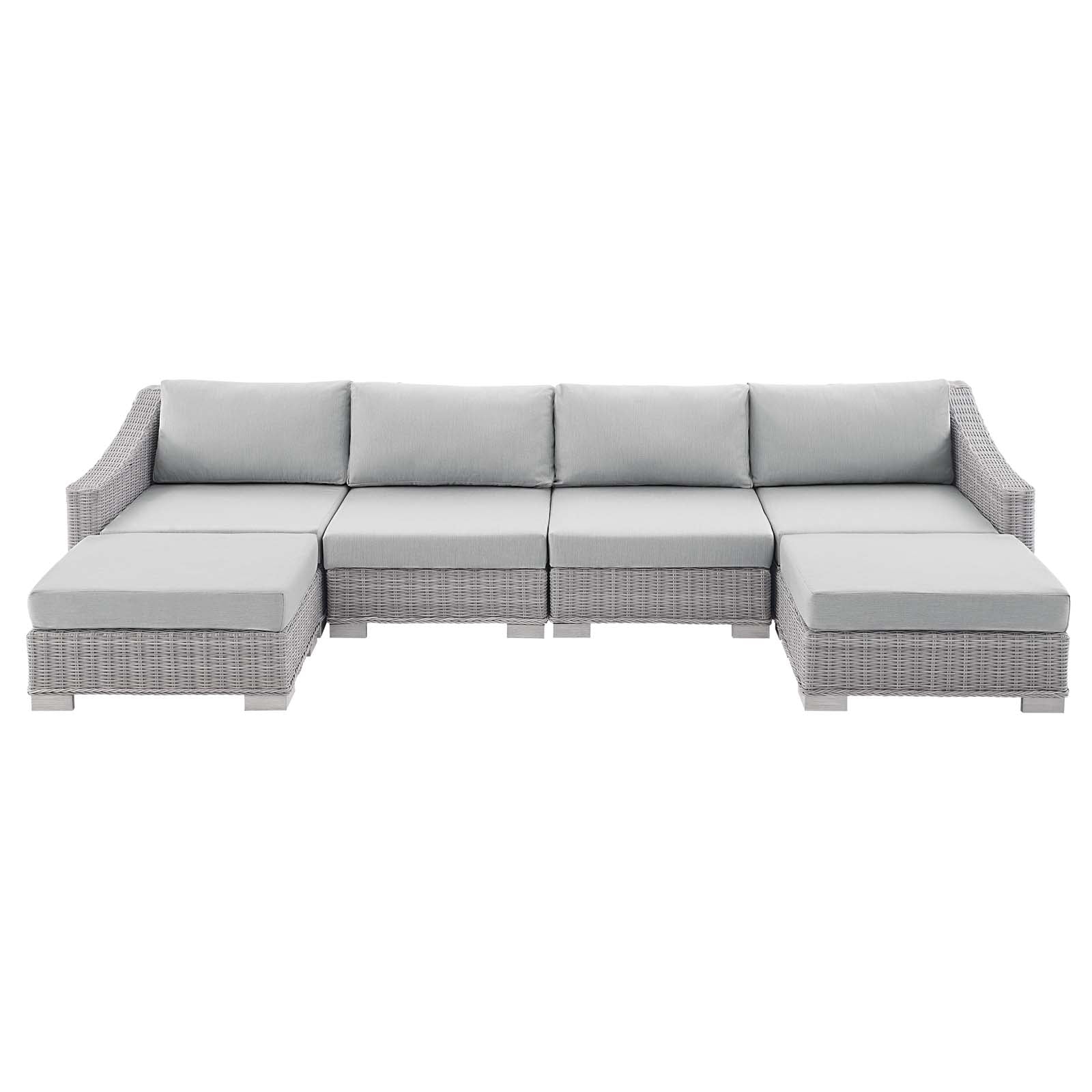 Modway Conway Sunbrella® Outdoor Patio Wicker Rattan 6-Piece Furniture Set | Outdoor Sofas, Loveseats & Sectionals