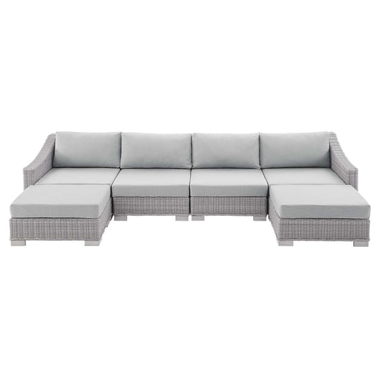 Modway Conway Sunbrella® Outdoor Patio Wicker Rattan 6-Piece Furniture Set | Outdoor Sofas, Loveseats & Sectionals