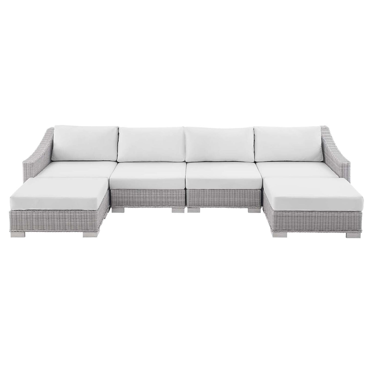 Modway Conway Sunbrella® Outdoor Patio Wicker Rattan 6-Piece Furniture Set | Outdoor Sofas, Loveseats & Sectionals | 