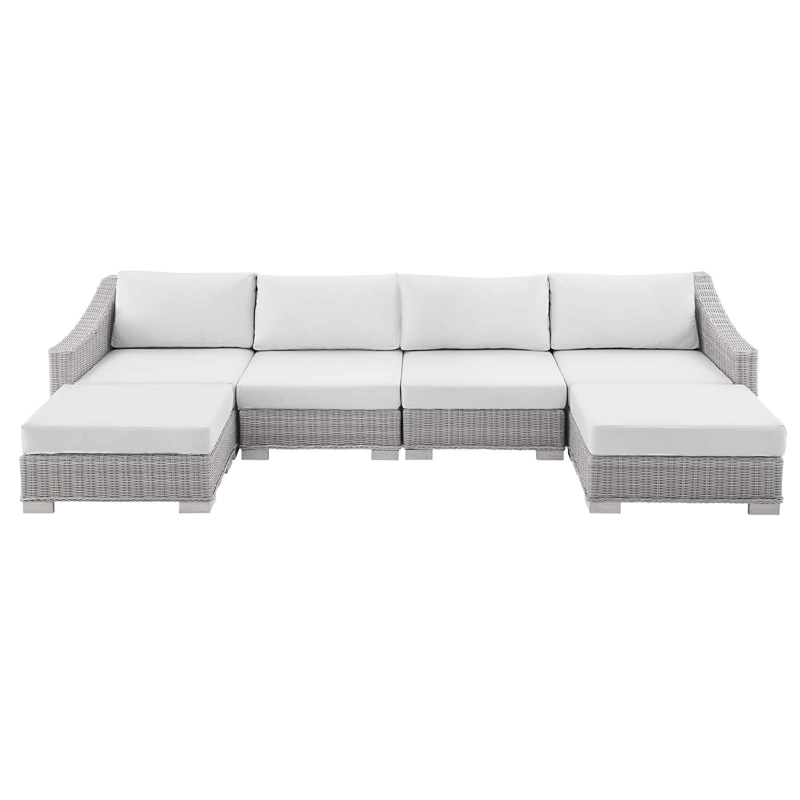 Modway Conway Sunbrella® Outdoor Patio Wicker Rattan 6-Piece Furniture Set | Outdoor Sofas, Loveseats & Sectionals | 