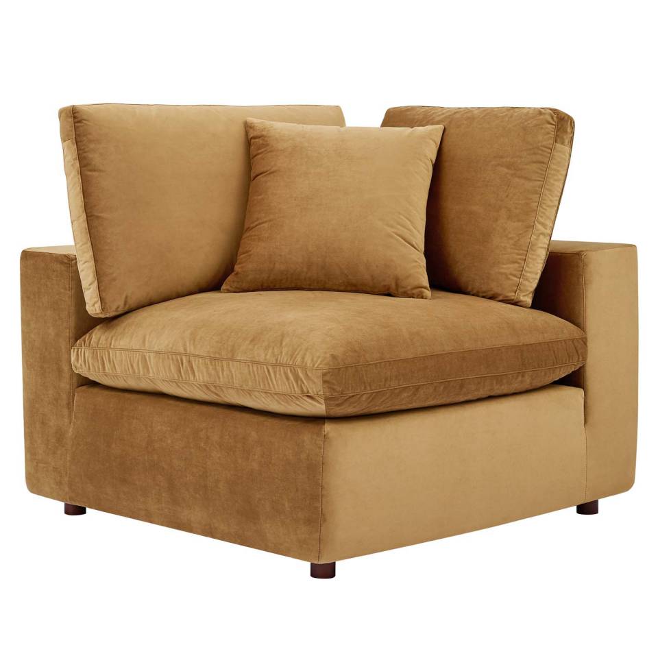Modway Commix Down Filled Overstuffed Performance Velvet Corner Chair | Chairs & Recliners