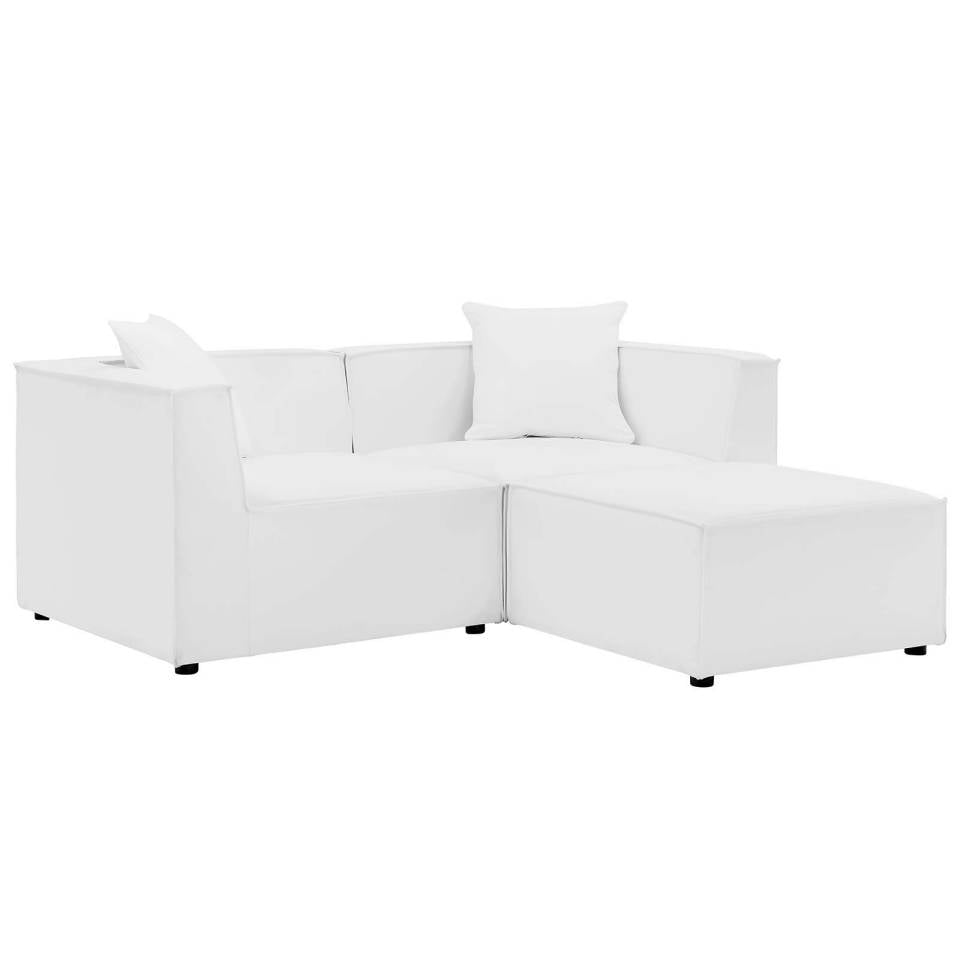 Modway Saybrook Outdoor Patio Upholstered Loveseat and Ottoman Set | Outdoor Sofas, Loveseats & Sectionals | Modishstore-3