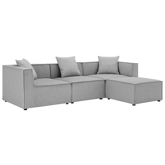 Modway Saybrook Outdoor Patio Upholstered 4-Piece Sectional Sofa | Outdoor Sofas, Loveseats & Sectionals | Modishstore