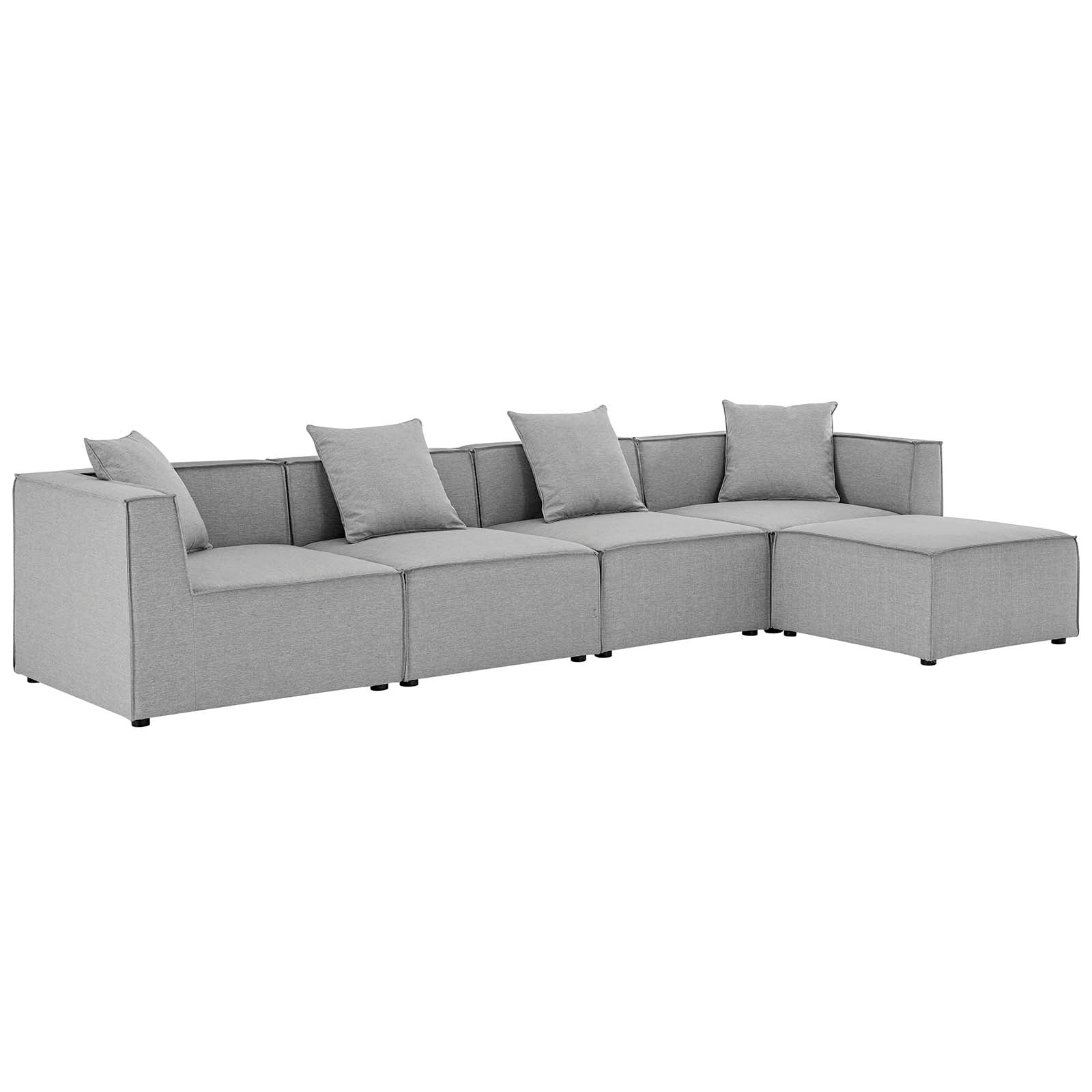 Modway Saybrook Outdoor Patio Upholstered 5-Piece Sectional Sofa | Outdoor Sofas, Loveseats & Sectionals | Modishstore