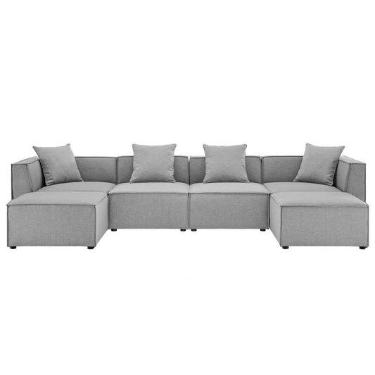 Modway Saybrook Outdoor Patio Upholstered 6-Piece Sectional Sofa | Outdoor Sofas, Loveseats & Sectionals | Modishstore