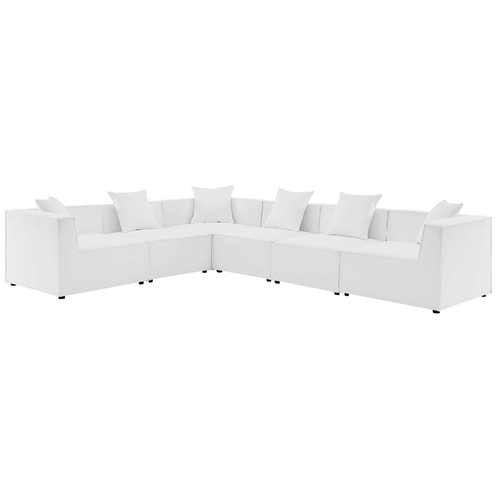 Modway Saybrook Outdoor Patio Upholstered 6-Piece Sectional Sofa | Outdoor Sofas, Loveseats & Sectionals | Modishstore-3