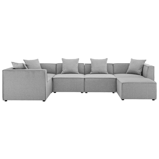 Modway Saybrook Outdoor Patio Upholstered 6-Piece Sectional Sofa | Outdoor Sofas, Loveseats & Sectionals | Modishstore