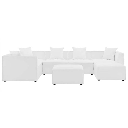 Modway Saybrook Outdoor Patio Upholstered 7-Piece Sectional Sofa | Outdoor Sofas, Loveseats & Sectionals | Modishstore-3