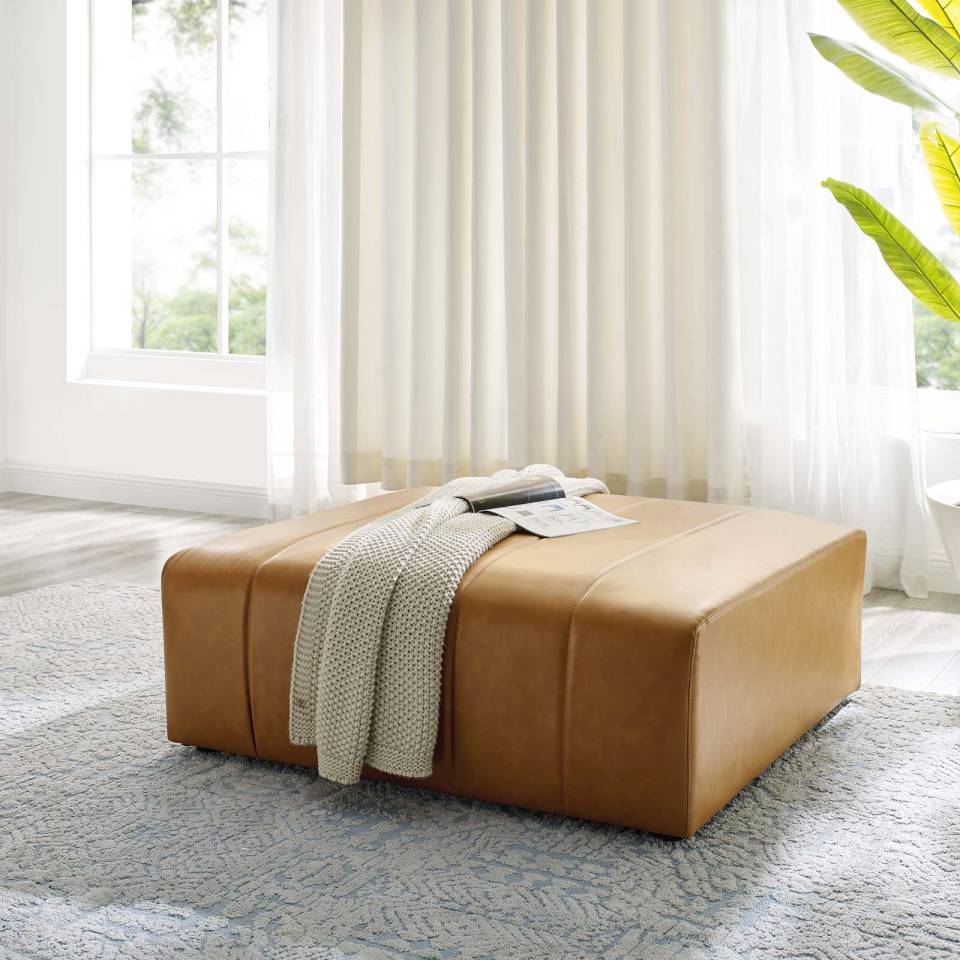 Modway Bartlett Vegan Leather Ottoman | Ottomans