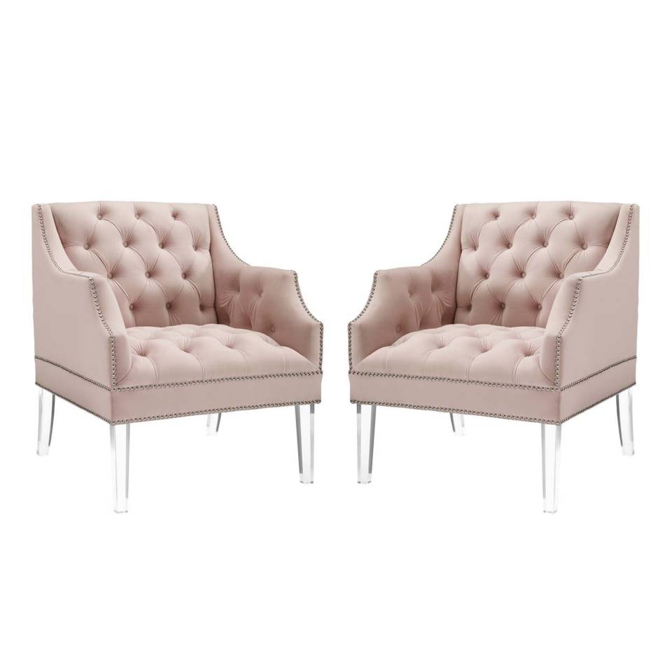 Modway Proverbial Armchair Performance Velvet Set of 2 | Armchairs | Modishstore-2