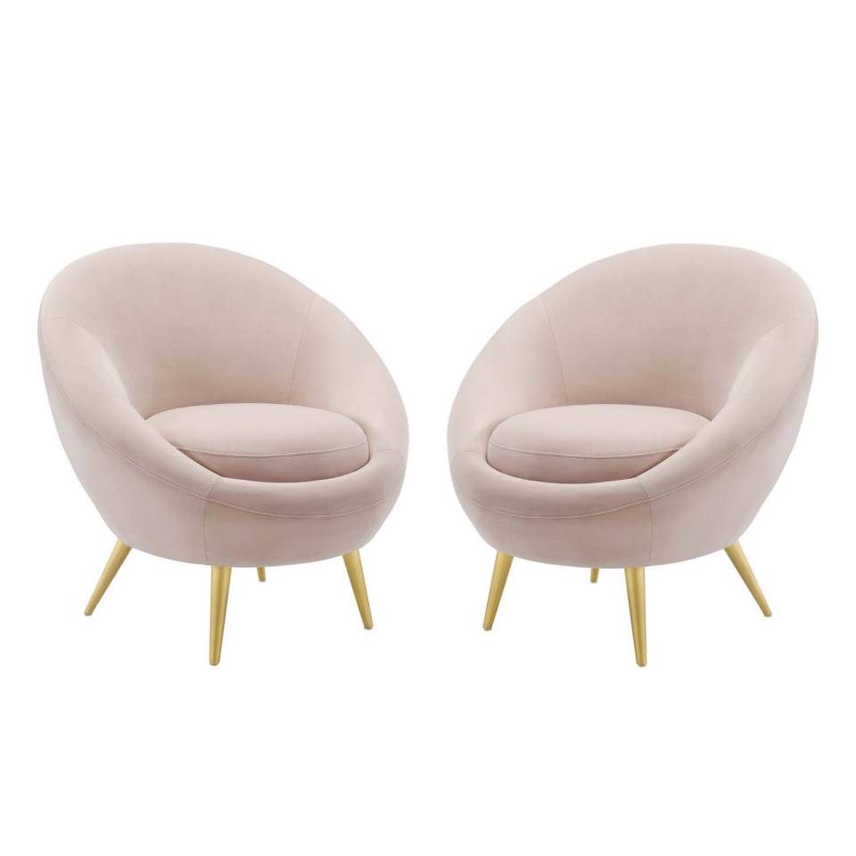 Modway Circuit Accent Chair Performance Velvet Set of 2 | Accent Chairs | 