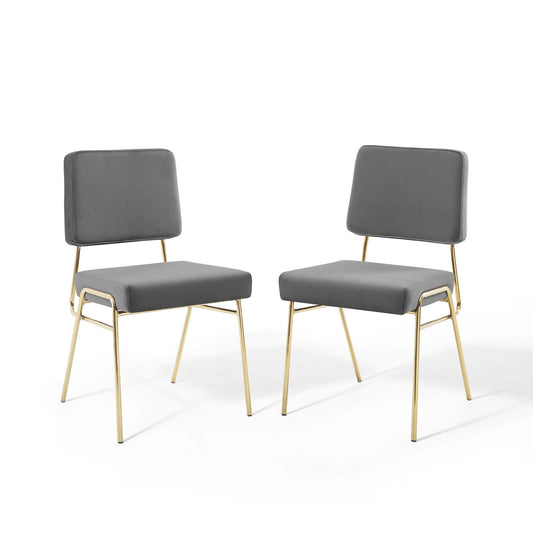 Modway Craft Dining Side Chair Performance Velvet Set of 2 | Side Chairs | 