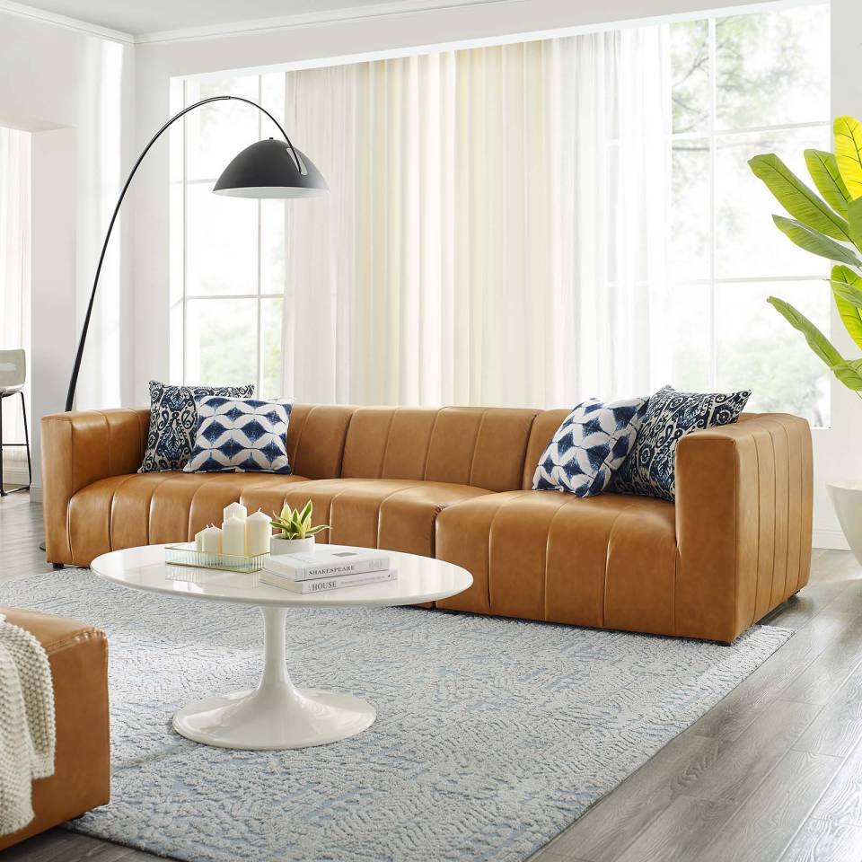 Modway Bartlett Vegan Leather Vegan Leather 3-Piece Sofa | Sofas