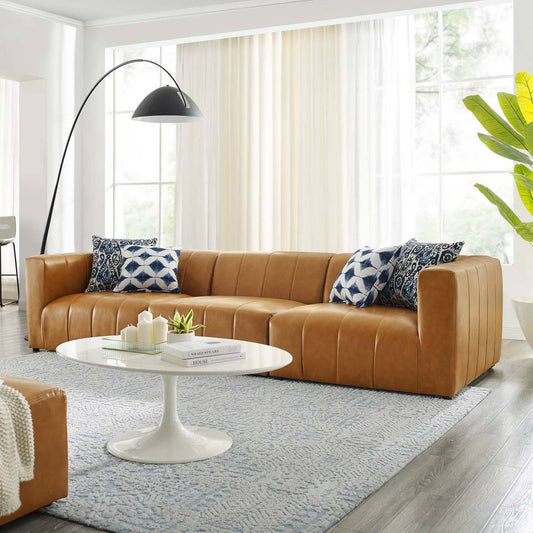 Modway Bartlett Vegan Leather Vegan Leather 3-Piece Sofa | Sofas