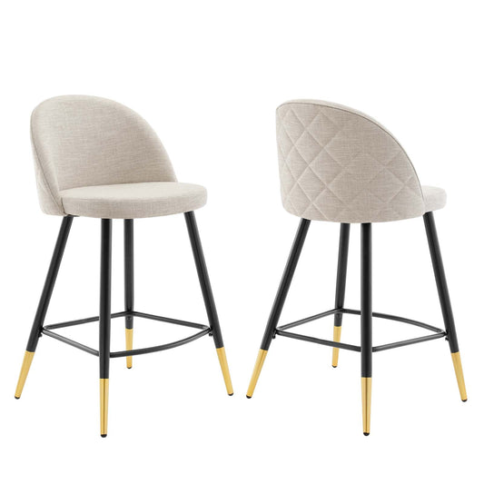 Modway Cordial Fabric Counter Stools - Set of 2 | Counter Stools | 