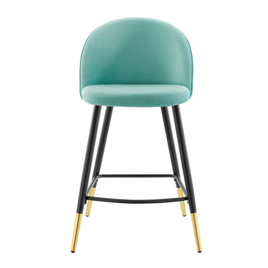 Modway Cordial Performance Velvet Counter Stools - Set of 2 | Bar Stools | 