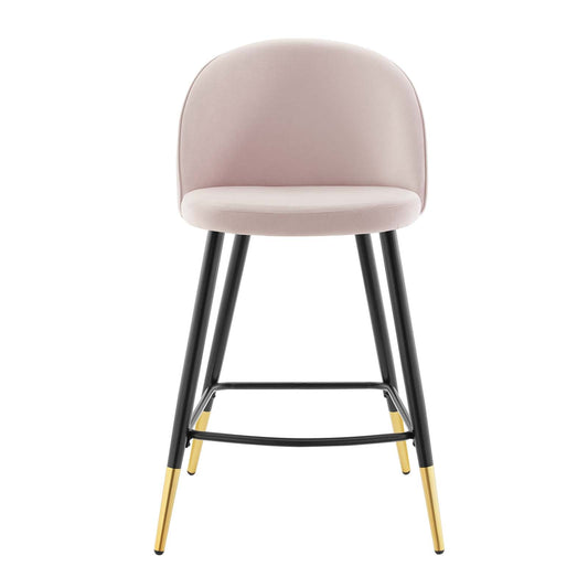Modway Cordial Performance Velvet Counter Stools - Set of 2 | Bar Stools | 
