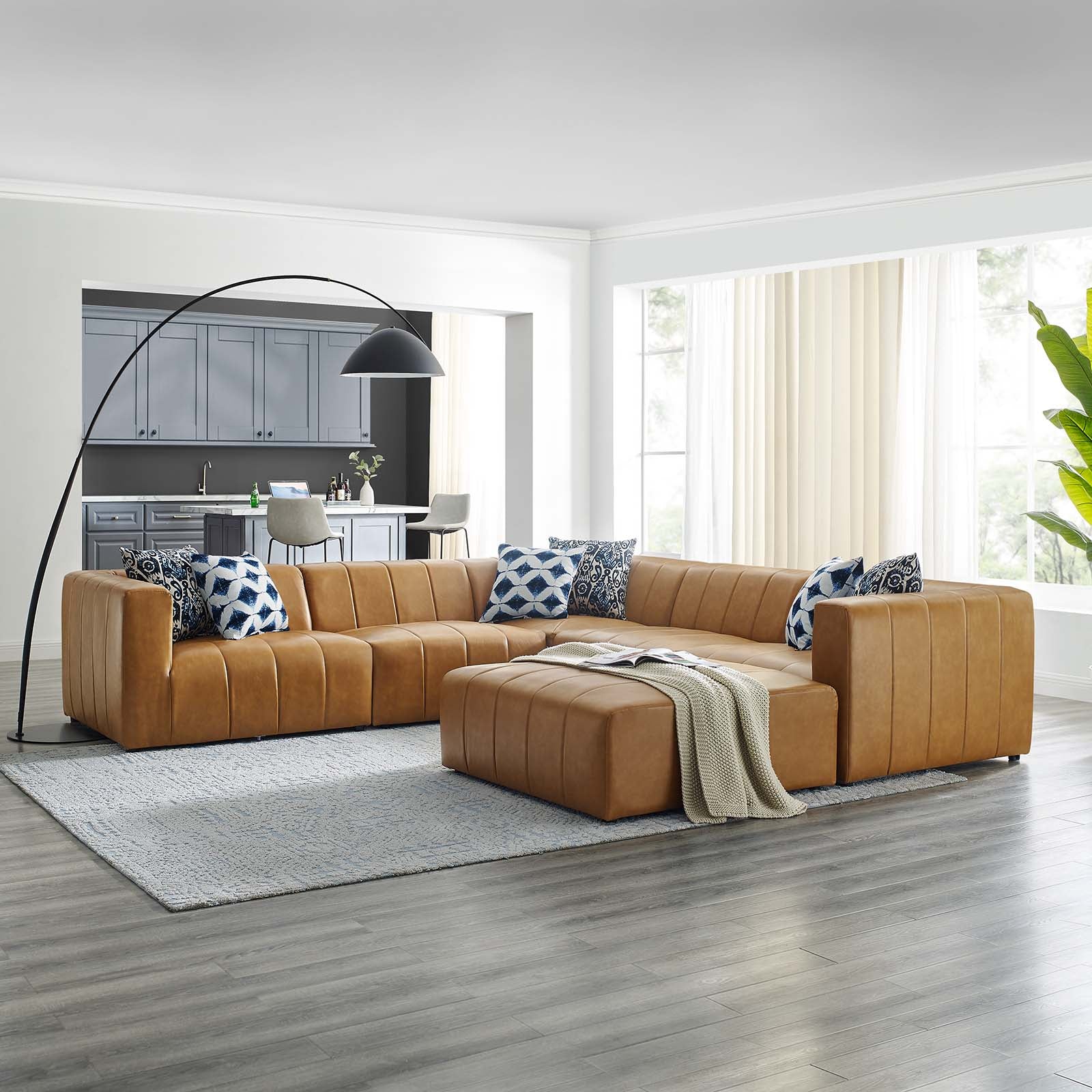 Bartlett Vegan Leather 6-Piece Sectional Sofa By Modway | Sofas