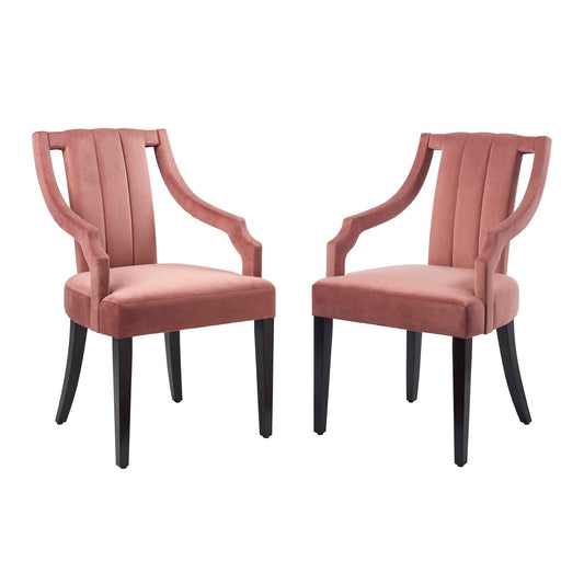 Virtue Performance Velvet Dining Chairs - Set of 2 By Modway - EEI-4554 | Dining Chairs | Modishstore