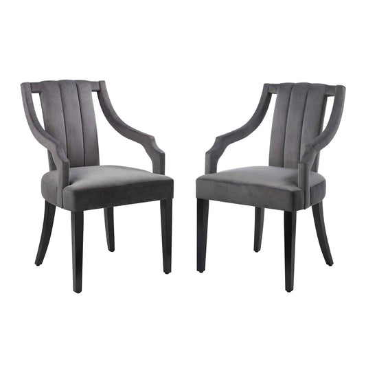 Virtue Performance Velvet Dining Chairs - Set of 2 By Modway - EEI-4554 | Dining Chairs | Modishstore - 2