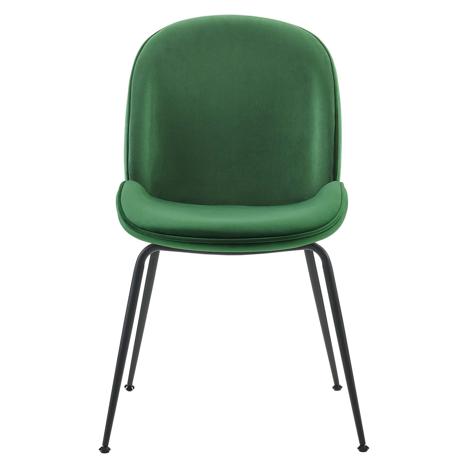 Scoop Black Powder Coated Steel Leg Performance Velvet Dining Chairs - Set of 2 By Modway | Dining Chairs | Modishstore-8